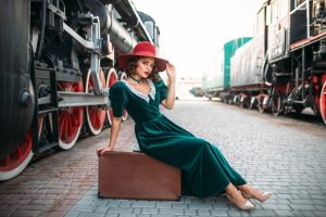 yesil elbise vintage
