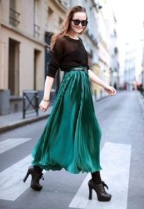 yesil etek moda tren